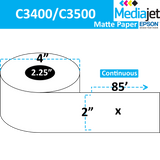 <strong>2" x 85'</strong><br>Continuous Matte Paper Inkjet Labels for Epson C3400 / C3500<br>(12 Rolls)
