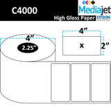 <strong>4" x 2"</strong><br>Die Cut High Gloss Paper Inkjet Labels for Epson C4000<br>(8 Rolls)